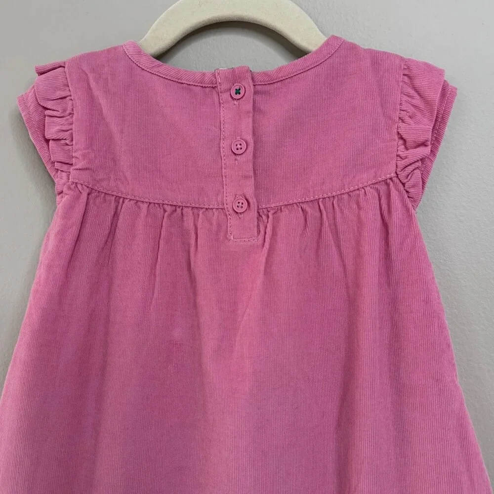 MINI BODEN Girls Corduroy Dress 2-3 2T 3T 98cm Pink Cord Floral Lining Toddler - Picture 4 of 8